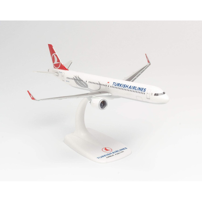 Крила, Модель літака з підставкою, Флаєр, Моделювання, Мініатюрні моделі, Колекційний предмет, Пластик, Кріплення Snap - Масштаб 1200, 612210 Airbus A321neo, Turkish Airlines