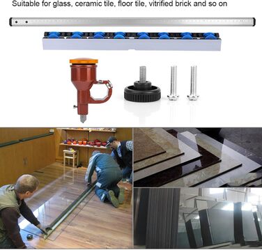 Т-подібний склоріз XTevu, довжина 60 см, штовхаючий склоріз, інструмент для різання плитки, автоматичний набір для різання скла з впорскуванням масла для керамічної плитки, плитки для підлоги та керамограніту