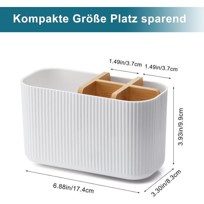 Тримач для зубної щітки для органайзера у ванній кімнаті, тримач для електричної зубної щітки та зубної пасти, органайзер для зубної щітки для сімї, для дітей (білий)