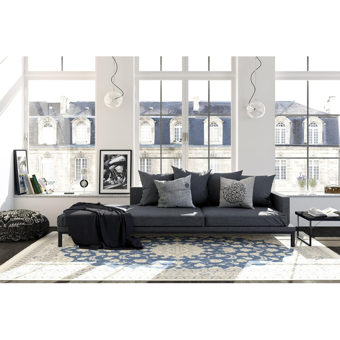 Килим із середнім ворсом, 300 см, круглий, східний килим Ziegler, Oeko-Tex Standard 100, передпокій, спальня, кухня, вітальня, чер