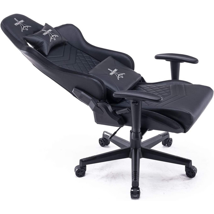 Професійне ігрове крісло Reaper з інтегрованою технологією RGB LED, регульованою спинкою, різнокольоровими світлодіодними профілями з широким вибором кольорів (чорне)