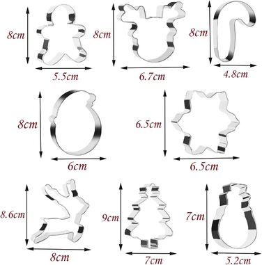 Різдвяні формочки для печива набір з 8 предметів AUERVO