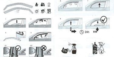 Вітровий дефлектор AC WOW 4 шт. сумісний з Honda CRV 2019, 2020, 2021, 2022, 2023