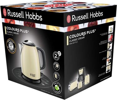 Чайник електричний Russell Hobbs 1.0 л Кольорикремовий з нержавіючої сталі (2400 Вт, функція швидкого закипання, знімний фільтр ві
