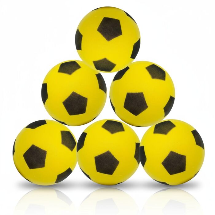 Пінопластовий м&39яч alldoro, Ø 20 см, надзвичайно м&39які софтбольні м&39ячі, футбольні для дітей від 0 років, тихі та легкі, м&39яч для використання в приміщенні та на вулиці, упаковка з 6 шт. жовтого кольору