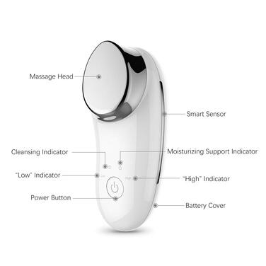 Ультразвуковий масаж обличчя, пристрій для підтяжки обличчя, іонний масаж обличчя вібрація глибоке очищення проти зморшок, масажер для обличчя для догляду за шкірою обличчя очищувач AG-1681A