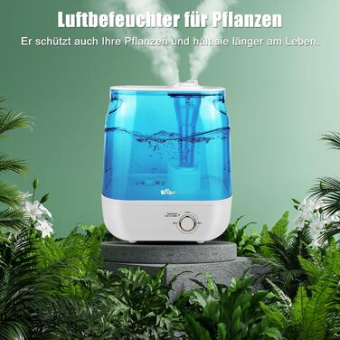Зволожувач повітря Bear 2023 6 л з двома вихідними насадками, ергономічна ручка для перенесення, з піддоном для ароматерапії, розт