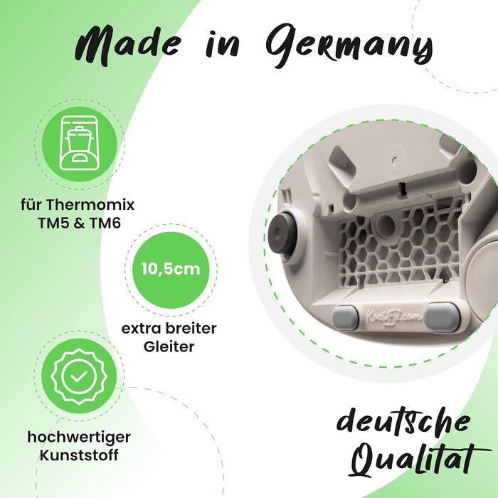 Розсувна дошка для Thermomix TM5 / TM6 - невидимий слайдер - Роликова дошка для безпечного переміщення Thermomix - Аксесуари для Thermomix Made in Germany