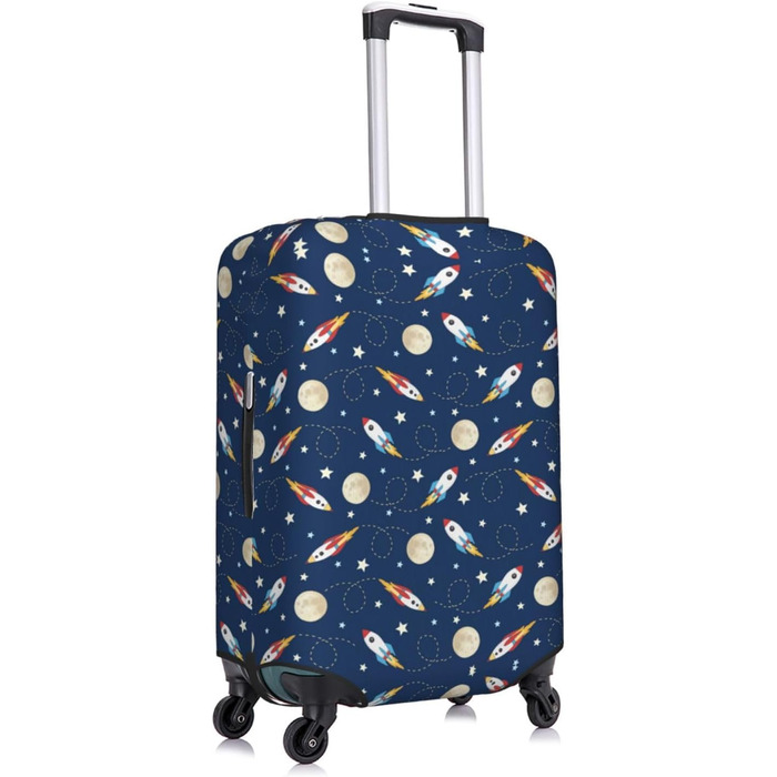 Чохол для валізи Ракета в космосі BAFAFA, захисний еластичний чохол від подряпин і пилу для багажу, чорний, розмір 85