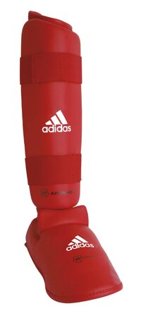 Захисні накладки на гомілки та підйомники Adidas Karate, червоні, 2 шт., розмір XS