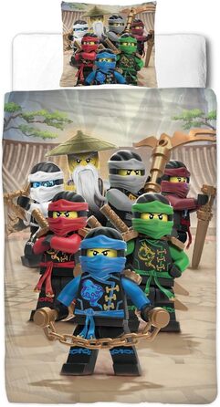 Комплект постільної білизни для хлопчиків Ninjago - дитяча постільна білизна - мотив Лего BE COOL - 2 шт. - наволочка 80x80 підоді