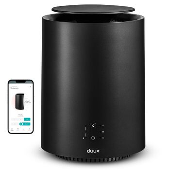Розумний керамічний вентилятор-обігрівач Duux Threesixty 2 - Тихий - Електричний обігрівач на 360 з потужністю 1800 Вт та 3 рівнями потужності - Енергозберігаючий вентилятор-обігрівач з інтелектуальним керуванням - Чорний