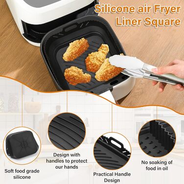 Силіконова форма для фритюрниці Hivio для фритюрниці Philips XL 6.2L/Ninja Speedi ON400EU, аксесуари для фритюрниці Силіконова форма Фритюрниця з роздільниками для фритюрниці COSORI 5.5 л XXL