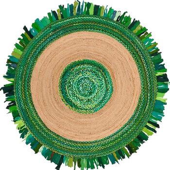 Індійський ремісничий килим CASAVANI, круглий, кілім, натуральна китиця, бавовна чінді, джутовий килим, килим плоского плетіння, в