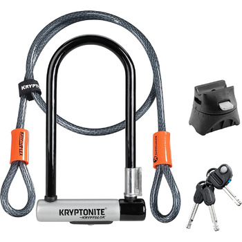 Кабель Kryptonite KRYPTOLOK STD із застібкою Kryptoflex зі шнуром, чорний/сріблястий/помаранчевий, один розмір
