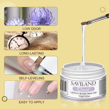 Набір гелів для нігтів Saviland (4 кольори)