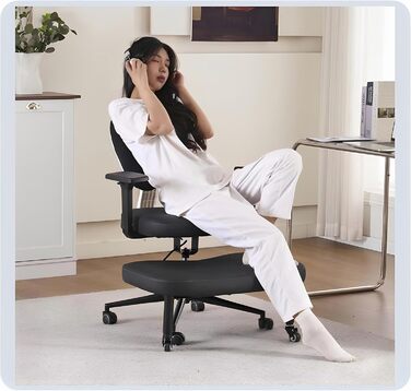 Ергономічне крісло зі схрещеними ніжками, для дому та офісу, універсальне крісло на колінах, регульована висота, крісло для йоги, чорне