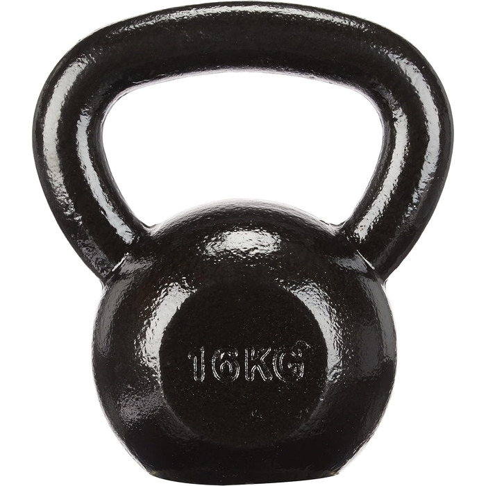 Гиря чавунна Toorx 16 кг з гумовою підставкою Black (KGV-16)