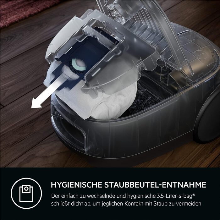 Пилосос із мішком AEG CLEAN 6000, 850 Вт, 3 роки гарантії, AB61C1OKO, чорний