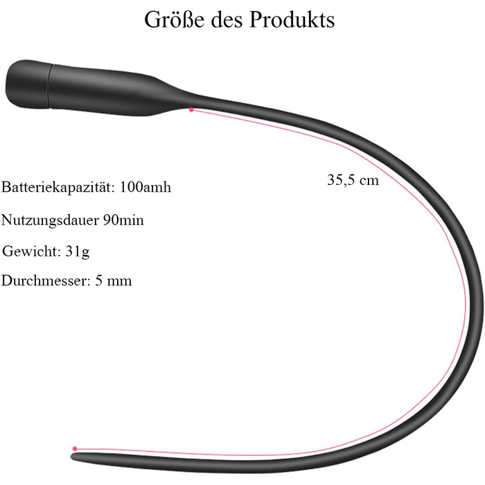 Гнучкий уретральний вібратор BDSMYEE для чоловіків, 355 мм, силіконовий, 10 режимів вібрації, стимуляція простати та уретри