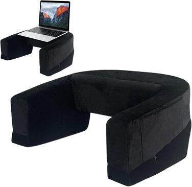 Подушка для накладного столу Накладний столик для ноутбука Піна з ефектом пам&39яті Подушка для читання з бічною кишенею Ергономічна подушка для дорослих, кабінету, ліжка, дивана, підлоги, чорна, маленька