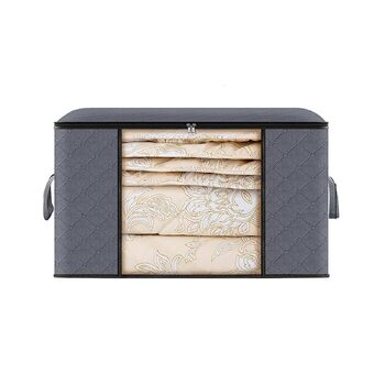 Набір із 5 предметів великогабаритних сумок для зберігання одягу, складні контейнери для ковдр для організації шафи в спальні, сірий.