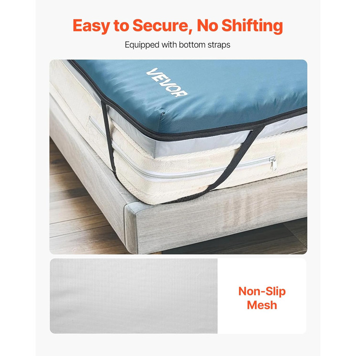 Матрац VEVOR Care, вантажопідйомність 136 кг, медичний двошаровий пінопластовий матрац, водонепроникний, для лікування пролежнів у будинках для людей похилого віку та догляду вдома, 1930x864x89 мм