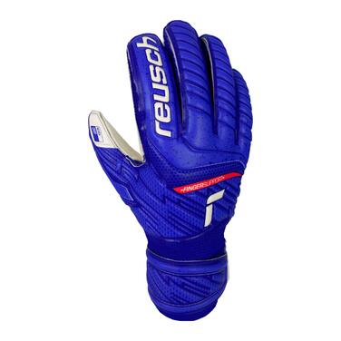 Воротарські рукавички Reusch Attrakt Grip Finger Support Junior Flexible для дітей та підлітків - Футбольні рукавички із захистом пальців для всіх ігрових поверхонь та будь-яких погодних умов - Синьо-білі, розмір 6