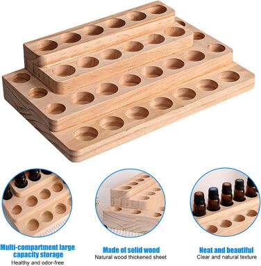 Дерев&39яна підставка для ефірних олій HOMURY з 30 отворами, коробка для зберігання ефірних олій, контейнер для зберігання ефірних олій, подарункова коробка для ароматичних олій, ефірних олій, лаку для нігтів