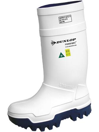 Гумові чоботи Dunlop Purofort Thermo зі сталевим підноском, термоізоляція до -40C, білі, розмір 12