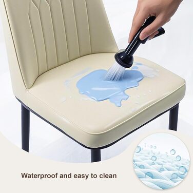 Обідні стільці, комплект з 2 шт. з оббивкою зі штучної шкіри, ергономічне крісло для їдальні, висока спинка, зручне м&39яке крісло, сучасне кухонне крісло, білий колір