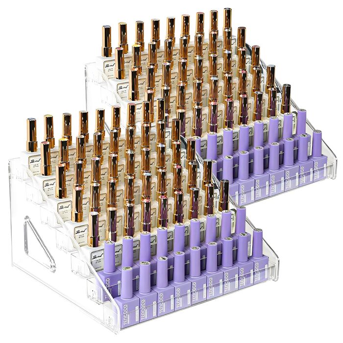 Набір для зберігання лаків для нігтів із 2 предметів, 6-рівневий органайзер для лаків, акрилова полиця для лаків, органайзер для ефірних олій, косметики, губної помади