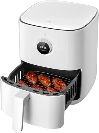 Фритюрниця Xiaomi Mi Smart Air Fryer 3.5 л з OLED-дисплеєм і додатковим додатком iOS/Android Mi Home (1 500 Вт, 3,5 літра, 40-200C, функція таймера, можна мити в посудомийній машині, сумісна з Google Assistant) Фритюрниця Pro 3.5 л