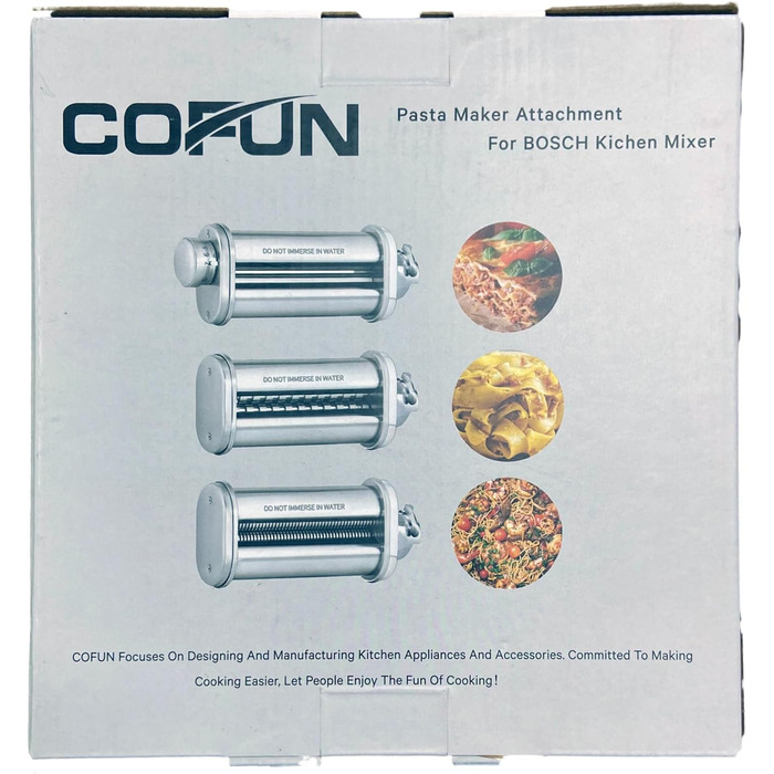 Насадка для пасти COFUN для Bosch Mum 5 аксесуарів, 3 шт. и макаронна машина для насадки Bosch Mum5 аксесуари, ролик для пасти з нержавіючої сталі для фетучіні для Bosch Mum 5 аксесуарів