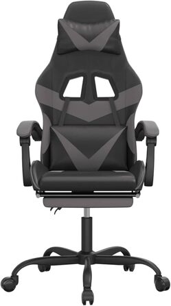 Ігрове крісло з підставкою для ніг, крісло для ПК, ігрове крісло, крісло для геймерів, крісла для домашнього офісу, крісла для ігор, крісло для PlayStation, комп&39ютерне крісло, чорно-сіра штучна шкіра