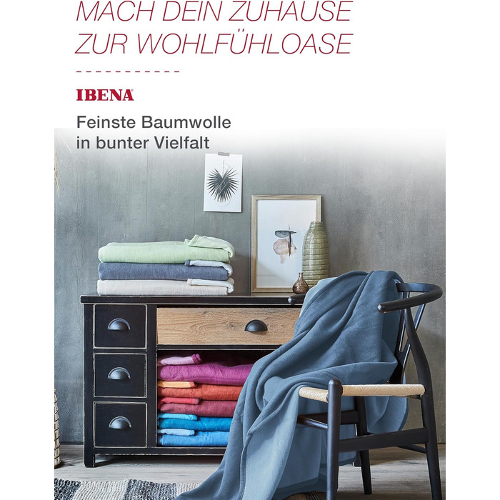 Ковдра Ibena Stockholm з органічної вовни 140x200 см - 100 бавовна, зроблено в Німеччині, бавовняна ковдра сірого кольору, світло-сіра, двоколірна 140 x 200 см сірого кольору