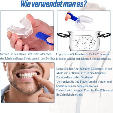 Пробка для хропіння проти хропіння, регульована пробка для хропіння проти хропіння, шина для хропіння проти хропіння з носовим розширювачем 8 розмірів, багаторазова прозора прозора капа для рота Stop Snore для чоловіків і жінок