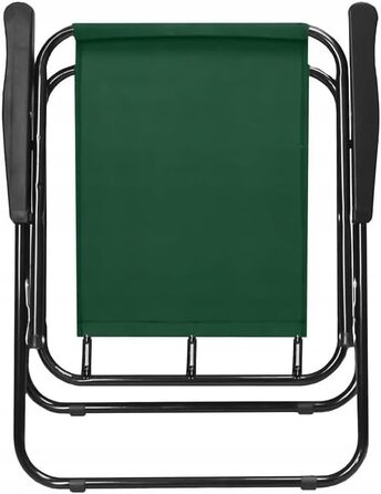Складаний кемпінговий стілець, зелений, міцний кемпінговий стілець, до 100 кг, сталевий каркас, складний садовий стілець 73x46x51 см, складний стілець для саду, пляжу, риболовлі, балкону, аксесуари для кемпінгу
