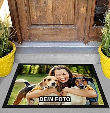 Персоналізований килимок для дверей з вашим власним фото - Різні розміри до 120 см - Створіть свій власний килимок - Нековзний, 60 x 40 см з гумовим краєм