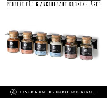 Ярусна підставка для спецій Ankerkraut, металевий органайзер для спецій, розрахований на 6 банок для спецій, легке складання, включаючи 2 дюбелі та шурупи, виготовлено в Німеччині, 6-