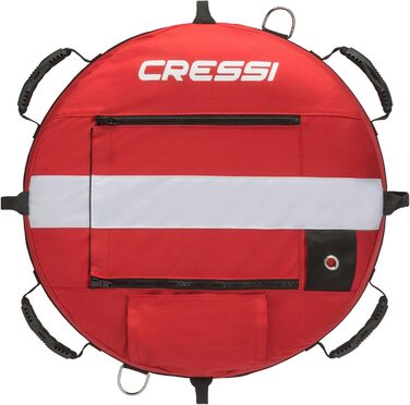 Надувний маркерний буй Cressi для фрідайвінгу та водних видів спорту, червоно-білий, унісекс