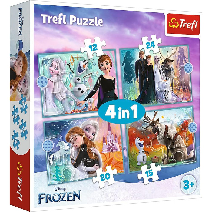 Пазл Trefl 34381 4 в 1 Disney&39s Frozen 2 з якісним принтом для дітей від 3 років Пазл Неймовірний світ Disney Frozen 2