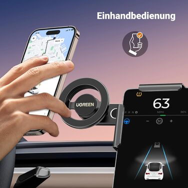Автомобільний магніт UGREEN для тримача мобільного телефону для Tesla, сумісний з автомобільним тримачем MagSafe, поворотний автом