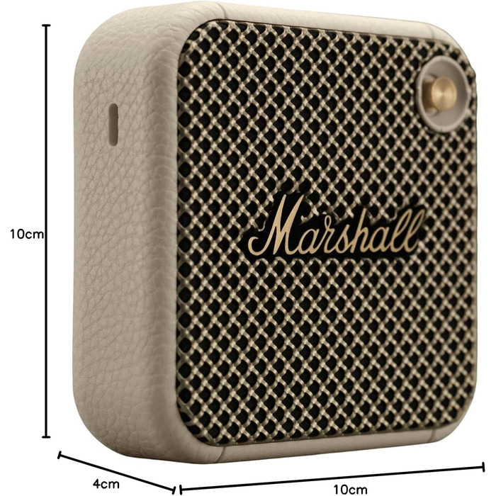 Колонка Marshall Willen, бездротова, понад 15 годин роботи в режимі відтворення, водонепроникна за стандартом IP67, швидка зарядка