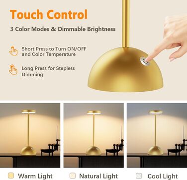 Світлодіодна настільна лампа Hapfish Акумуляторна батарея, 5000 мАг Симпатична настільна лампа Бездротова, з можливістю затемнення