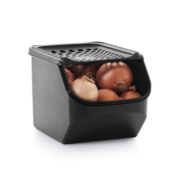 Контейнер для зберігання цибулі - Ящик для зберігання цибулі об&39ємом 5,5 л - Довший термін зберігання завдяки циркуляції повітря - Запобігає появі запахів - Зберігання на кухні