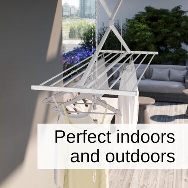 Стельова вішалка Foxydry Mini, вертикальна вішалка для одягу, складна з алюмінію та сталі 152x54x25 см 152 см Білий