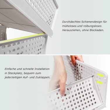 Організатор для шафи з 3 предметів, складна коробка для зберігання, система організації для шухляд, шафок, гардеробів (білий) білий*3