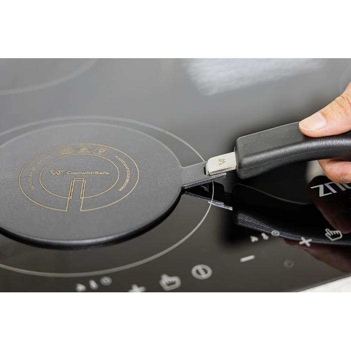 Індукційний адаптер 14 см знімна ручка, ізоляційна не змінює колір після використання теплорозподільник з чорним покриттям для високих температур, пластинчасте реле індукційне/газове 14 см