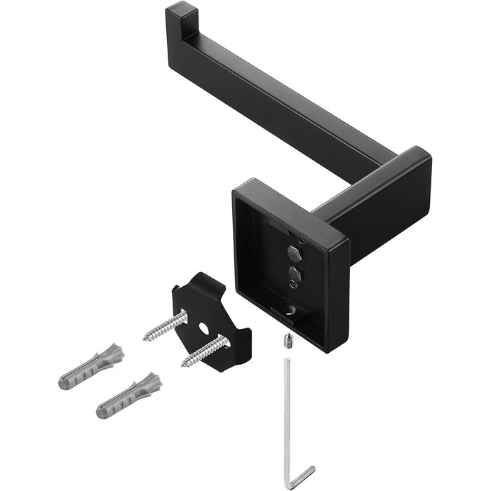 Тримач для туалетного рулону, тримач для туалетного рулону з нержавіючої сталі для кухні та ванної кімнати туалетний папір чорний